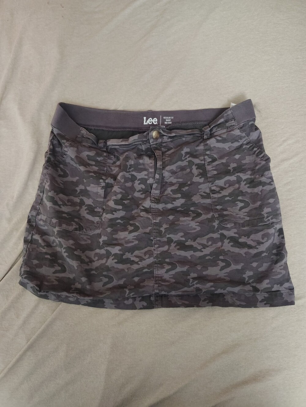 Women's Grey Camo Mini Skirt